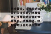 精准营销,提升网站流量的关键策略,精准营销,提升网站流量的策略秘籍,精准营销,提升网站流量的秘密策略 精准营销,提升网站流量的关键策略,精准营销,提升网站流量的策略秘籍,精准营销,提升网站流量的秘密策略