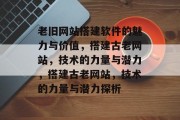 老旧网站搭建软件的魅力与价值,搭建古老网站,技术的力量与潜力,搭建古老网站,技术的力量与潜力探析 老旧网站搭建软件的魅力与价值,搭建古老网站,技术的力量与潜力,搭建古老网站,技术的力量与潜力探析