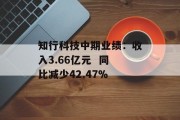 知行科技中期业绩：收入3.66亿元  同比减少42.47%