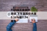 Flotek工业盘中异动 下午盘股价大涨5.16%报7.74美元 Flotek工业盘中异动 下午盘股价大涨5.16%报7.74美元