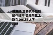 田洪良:主要货币短线操作指南 美指周三上涨在106.55之下遇阻 田洪良:主要货币短线操作指南 美指周三上涨在106.55之下遇阻