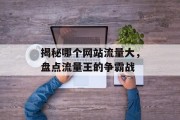 揭秘哪个网站流量大,盘点流量王的争霸战 揭秘哪个网站流量大,盘点流量王的争霸战