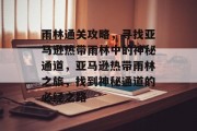 雨林通关攻略,寻找亚马逊热带雨林中的神秘通道,亚马逊热带雨林之旅,找到神秘通道的必经之路 雨林通关攻略,寻找亚马逊热带雨林中的神秘通道,亚马逊热带雨林之旅,找到神秘通道的必经之路