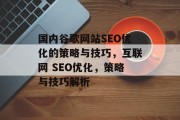 国内谷歌网站SEO优化的策略与技巧,互联网 SEO优化,策略与技巧解析 国内谷歌网站SEO优化的策略与技巧,互联网 SEO优化,策略与技巧解析