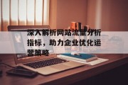 深入解析网站流量分析指标,助力企业优化运营策略 深入解析网站流量分析指标,助力企业优化运营策略