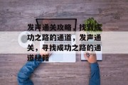 发声通关攻略,找到成功之路的通道,发声通关,寻找成功之路的通道秘籍 发声通关攻略,找到成功之路的通道,发声通关,寻找成功之路的通道秘籍