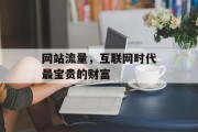 网站流量,互联网时代最宝贵的财富 网站流量,互联网时代最宝贵的财富