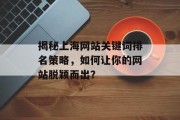 揭秘上海网站关键词排名策略，如何让你的网站脱颖而出？