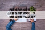 天津威力网站搭建,专业推荐与技术实力,天津建设运维一站式服务平台 天津威力网站搭建,专业推荐与技术实力,天津建设运维一站式服务平台
