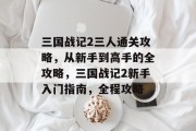 三国战记2三人通关攻略,从新手到高手的全攻略,三国战记2新手入门指南,全程攻略 三国战记2三人通关攻略,从新手到高手的全攻略,三国战记2新手入门指南,全程攻略
