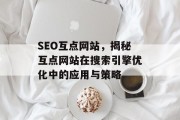 SEO互点网站,揭秘互点网站在搜索引擎优化中的应用与策略 SEO互点网站,揭秘互点网站在搜索引擎优化中的应用与策略