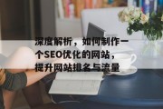 深度解析,如何制作一个SEO优化的网站,提升网站排名与流量 深度解析,如何制作一个SEO优化的网站,提升网站排名与流量
