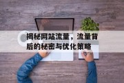 揭秘网站流量,流量背后的秘密与优化策略 揭秘网站流量,流量背后的秘密与优化策略