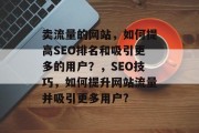 卖流量的网站,如何提高SEO排名和吸引更多的用户?,SEO技巧,如何提升网站流量并吸引更多用户? 卖流量的网站,如何提高SEO排名和吸引更多的用户?,SEO技巧,如何提升网站流量并吸引更多用户?