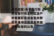 青岛双星:关于发行股份及支付现金购买资产并募集配套资金暨关联交易事项获得青岛市国资委批复的公告 青岛双星:关于发行股份及支付现金购买资产并募集配套资金暨关联交易事项获得青岛市国资委批复的公告