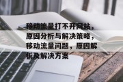 移动流量打不开网站，原因分析与解决策略，移动流量问题，原因解析及解决方案