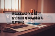 网站SEO优化攻略,全方位提升网站排名与用户体验 网站SEO优化攻略,全方位提升网站排名与用户体验