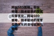 网站SEO策略,目标明确、技术驱动的搜索引擎优化,网站SEO策略,技术驱动的搜索引擎优化的目标明确与策略 网站SEO策略,目标明确、技术驱动的搜索引擎优化,网站SEO策略,技术驱动的搜索引擎优化的目标明确与策略