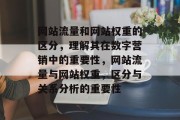 网站流量和网站权重的区分,理解其在数字营销中的重要性,网站流量与网站权重,区分与关系分析的重要性 网站流量和网站权重的区分,理解其在数字营销中的重要性,网站流量与网站权重,区分与关系分析的重要性