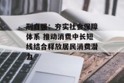 刑自强:夯实社会保障体系 推动消费中长短线结合释放居民消费潜力 刑自强:夯实社会保障体系 推动消费中长短线结合释放居民消费潜力