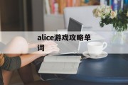 alice游戏攻略单词