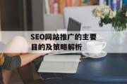 SEO网站推广的主要目的及策略解析 SEO网站推广的主要目的及策略解析