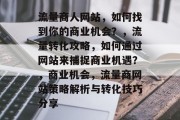 流量商人网站,如何找到你的商业机会?,流量转化攻略,如何通过网站来捕捉商业机遇?,商业机会,流量商网站策略解析与转化技巧分享 流量商人网站,如何找到你的商业机会?,流量转化攻略,如何通过网站来捕捉商业机遇?,商业机会,流量商网站策略解析与转化技巧分享