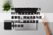提升网站流量与优化SEO,精准流量查询的重要性,网站流量与优化SEO,精准流量查询的关键 提升网站流量与优化SEO,精准流量查询的重要性,网站流量与优化SEO,精准流量查询的关键