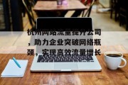 杭州网站流量提升公司,助力企业突破网络瓶颈,实现高效流量增长 杭州网站流量提升公司,助力企业突破网络瓶颈,实现高效流量增长