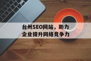 台州SEO网站,助力企业提升网络竞争力 台州SEO网站,助力企业提升网络竞争力