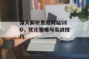 深入解析惠阳网站SEO,优化策略与实战技巧 深入解析惠阳网站SEO,优化策略与实战技巧