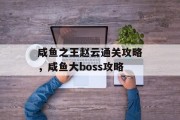 咸鱼之王赵云通关攻略,咸鱼大boss攻略