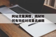 网站流量满载,揭秘如何有效应对流量高峰期 网站流量满载,揭秘如何有效应对流量高峰期