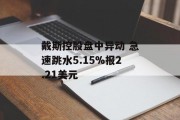 戴斯控股盘中异动 急速跳水5.15%报2.21美元 戴斯控股盘中异动 急速跳水5.15%报2.21美元