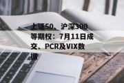 上证50、沪深300等期权:7月11日成交、PCR及VIX数据 上证50、沪深300等期权:7月11日成交、PCR及VIX数据