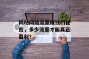 揭秘网站流量赚钱的秘密，多少流量才能真正盈利？