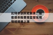 比特币创历史新高，加密货币股票受监管乐观情绪提振上涨