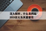 深入解析，什么是网站SEO优化及其重要性