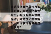 网站优化案例分析及解决方案，网站优化案例分析，解决方案与策略探讨，网站优化案例解析，如何制定有效的优化策略?