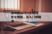 深圳网站SEO关键词优化教程,从入门到精通 深圳网站SEO关键词优化教程,从入门到精通