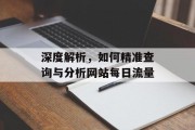 深度解析,如何精准查询与分析网站每日流量 深度解析,如何精准查询与分析网站每日流量