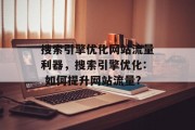 搜索引擎优化网站流量利器,搜索引擎优化: 如何提升网站流量? 搜索引擎优化网站流量利器,搜索引擎优化: 如何提升网站流量?