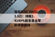 恒实科技(300513.SZ)：持股1.4149%股东景治军拟清仓减持