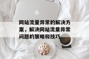 网站流量异常的解决方案,解决网站流量异常问题的策略和技巧 网站流量异常的解决方案,解决网站流量异常问题的策略和技巧