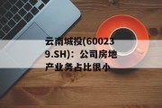 云南城投(600239.SH)：公司房地产业务占比很小