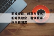 游戏项目,创意与技术的完美融合,引领数字娱乐新潮流 游戏项目,创意与技术的完美融合,引领数字娱乐新潮流