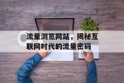 流量浏览网站，揭秘互联网时代的流量密码