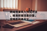 网站流量收入预估方法,精准把握流量价值,实现盈利最大化 网站流量收入预估方法,精准把握流量价值,实现盈利最大化