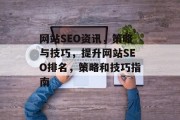 网站SEO资讯,策略与技巧,提升网站SEO排名,策略和技巧指南 网站SEO资讯,策略与技巧,提升网站SEO排名,策略和技巧指南