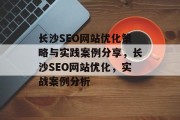 长沙SEO网站优化策略与实践案例分享，长沙SEO网站优化，实战案例分析
